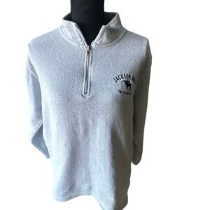 Esy Surf Co Gray Quarter-Zip Pullover – Jackson Hole, Wyoming, Size S